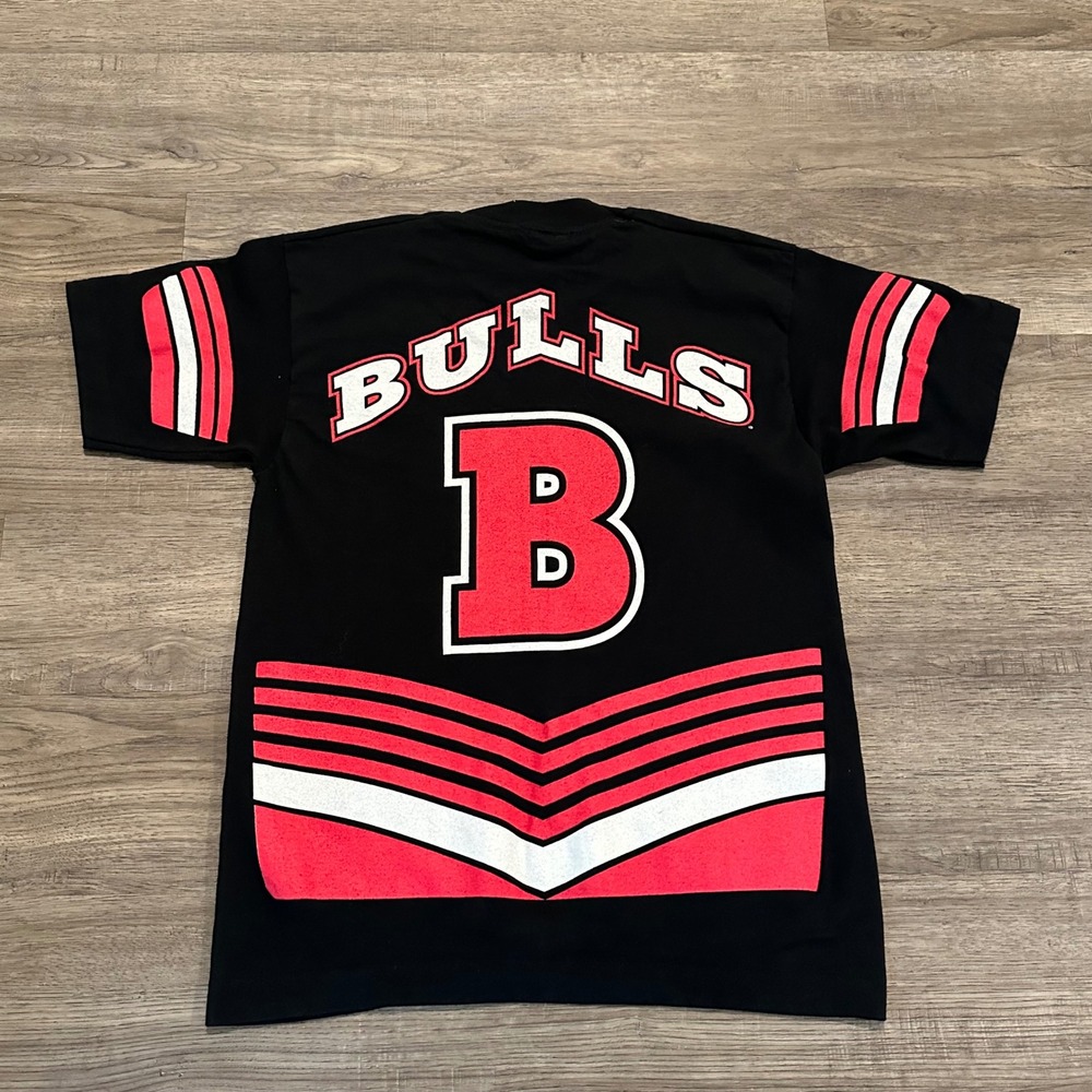 Vintage 90s Chicago Bulls Salem Sportswear Big Logo Chevron T-Shirt Youth Large - Picture 3 of 7